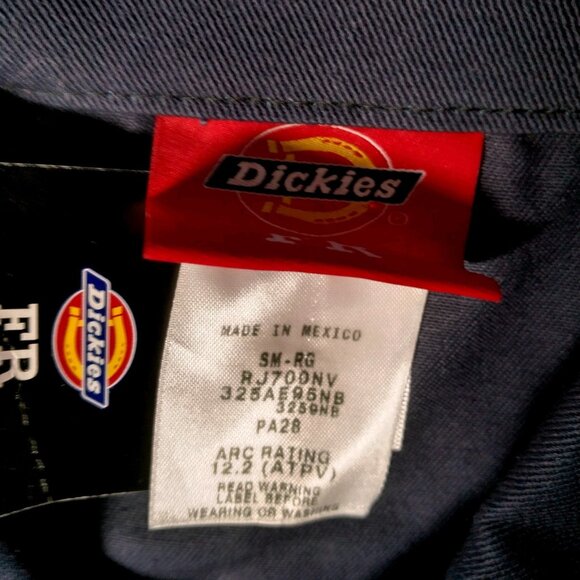 Dickies FR Workwear Jacket Men Small Blue Flame Resistant Twill Work 3259NB New - Picture 9 of 16